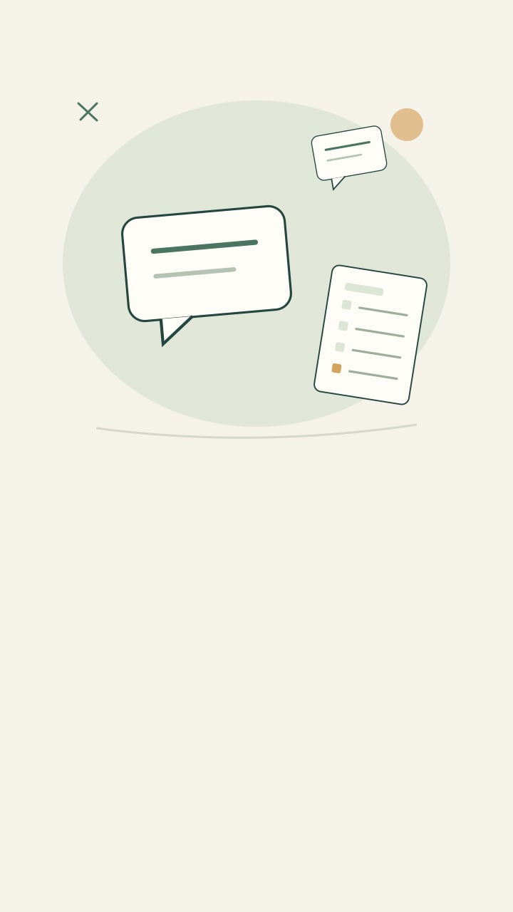 Three illustrated message cards arriving at one workspace