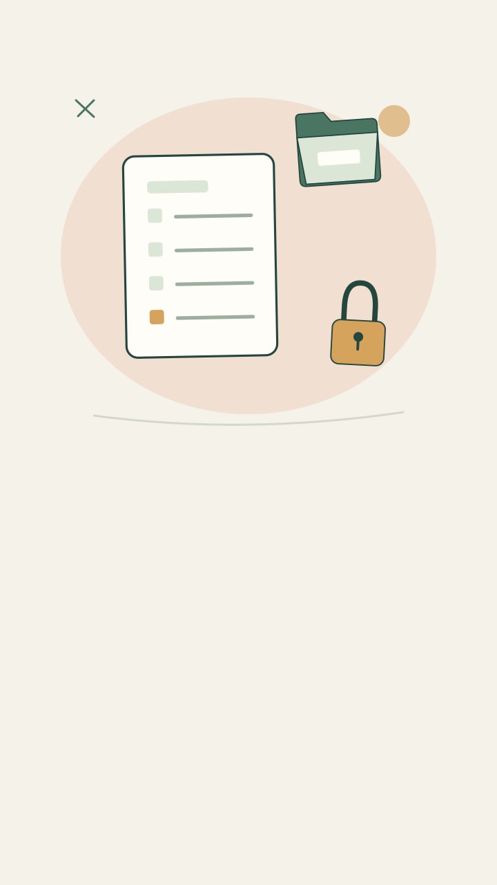 Response document protected by a padlock
