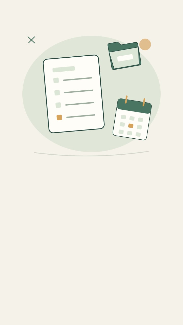 Fictional assignment brief with a notebook and calendar