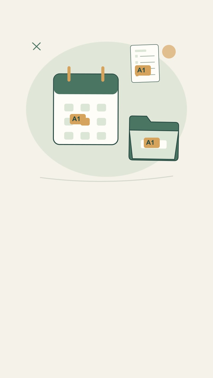 Three study tools linked by matching labels
