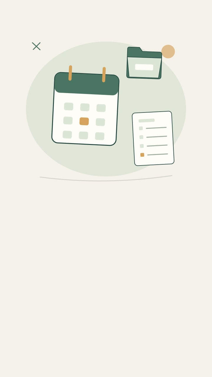 Calendar, checklist and notebook arranged as a compact study setup